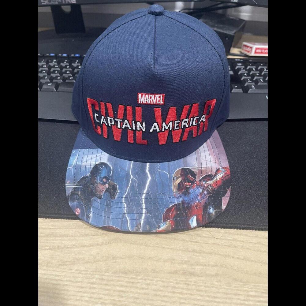 Marvel Civil War Captain America Iron Man Snapback Baseball Hat Cap Adult NEW